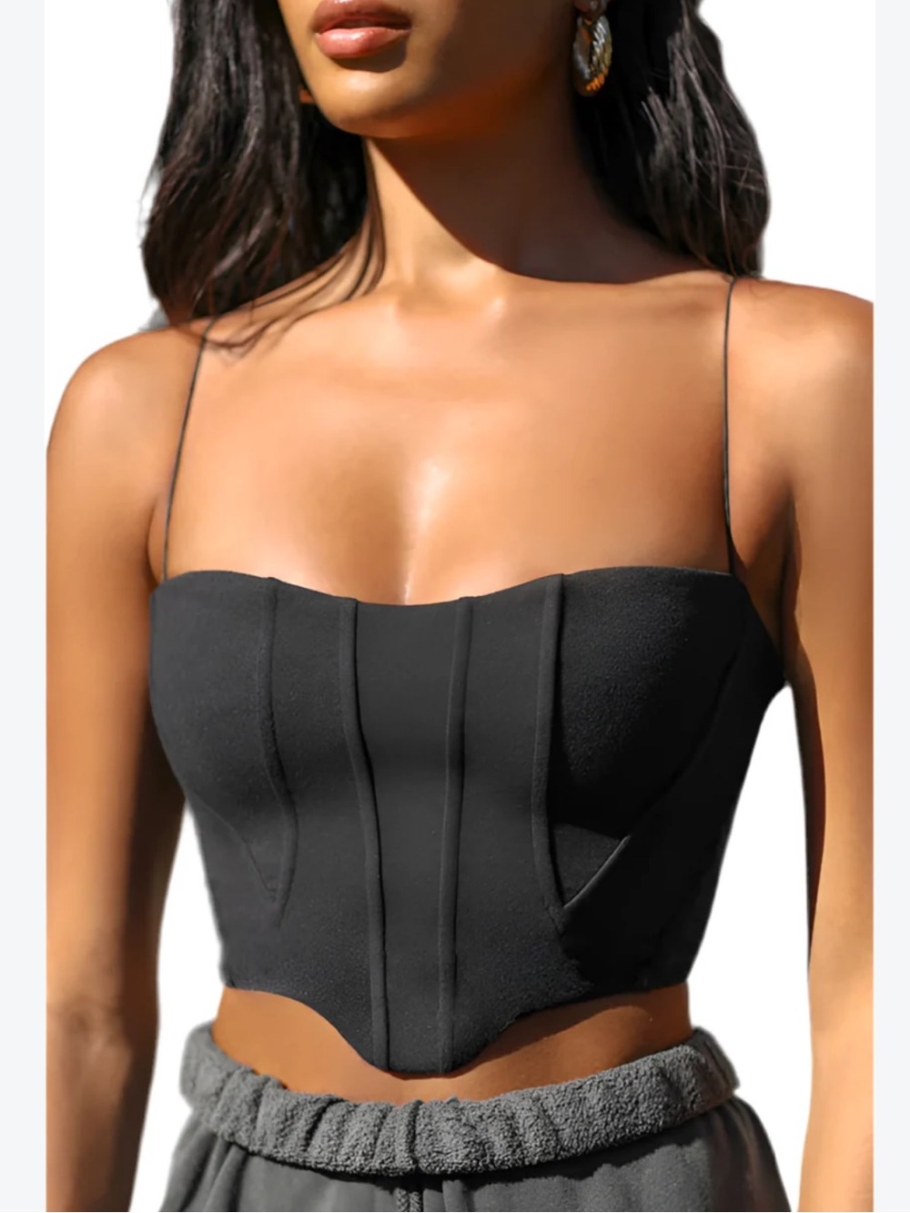 Joah Brown Mauve Sueded Contour Corset Camisole